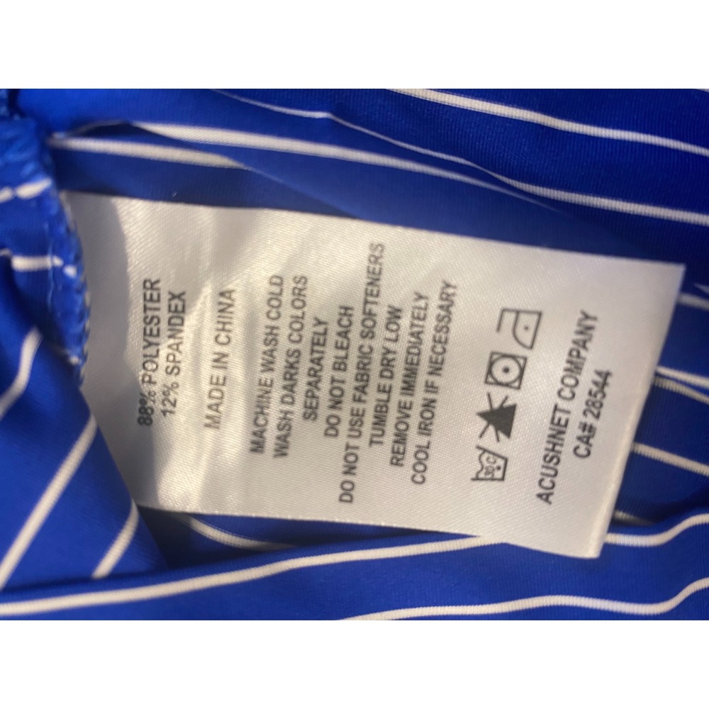 FootJoy Mens Blue White Striped Golf Polo Shirt Big Creek Country Club Logo XL - Picture 4 of 4